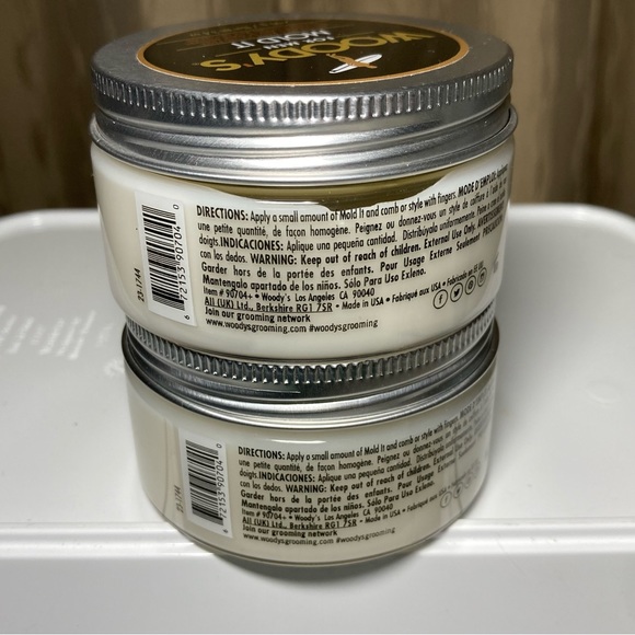 Woody's Mold It Styling Paste for Men 3.4 Oz Med Hold Matte Pomade Wax SET OF 2 - Picture 10 of 11